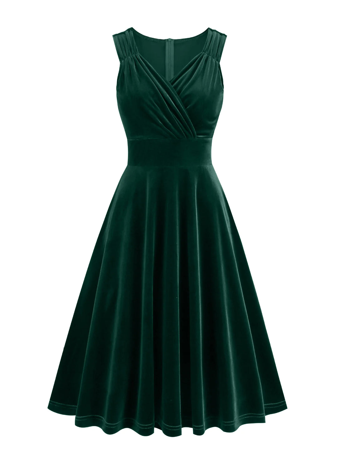 A-Line/Princess 1950s V-Neck Sleeveless Vintage Dresses with Pleats