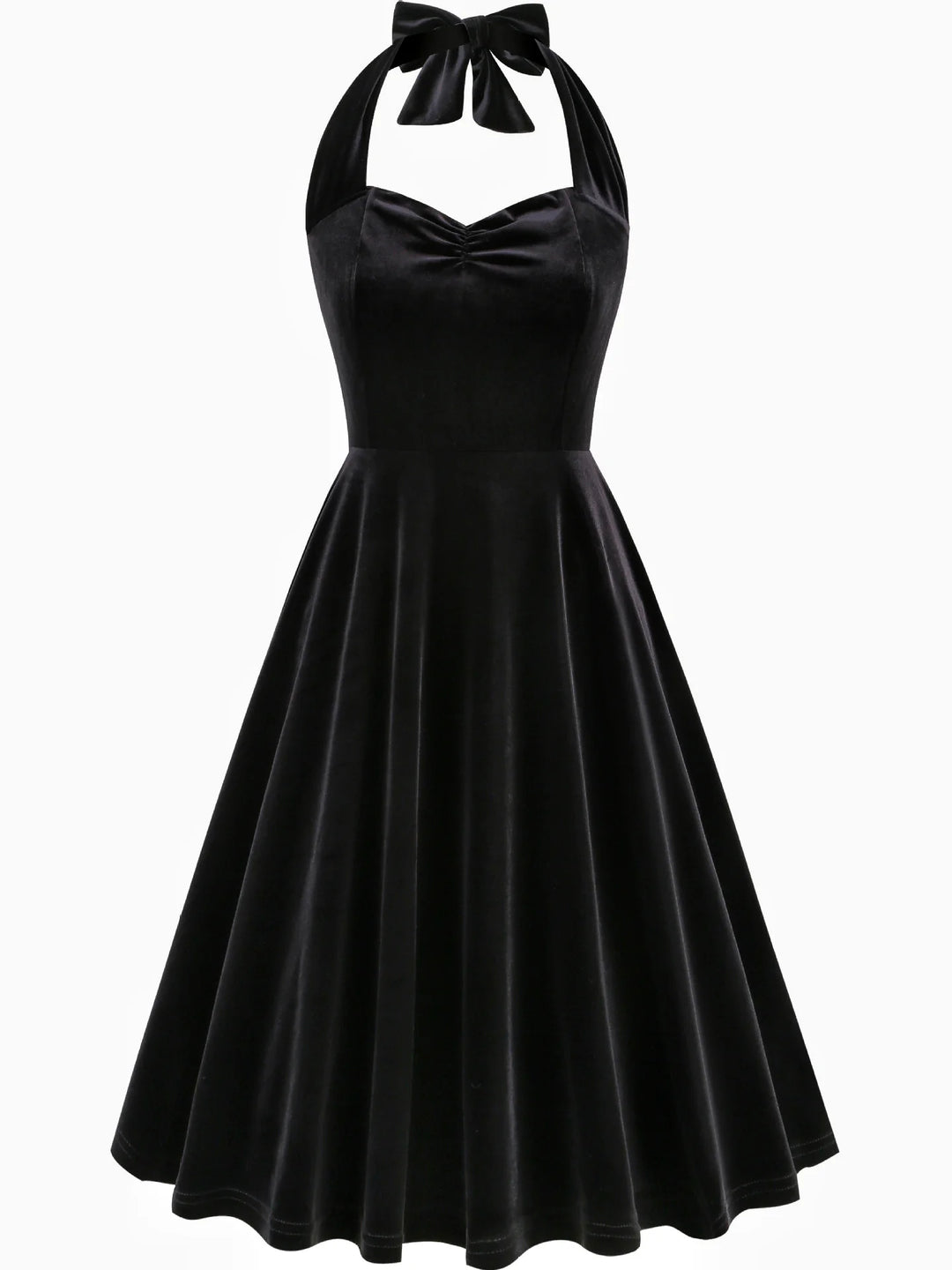 A-Line/Princess 1950s Halter Sleeveless Vintage Dresses with Pleats