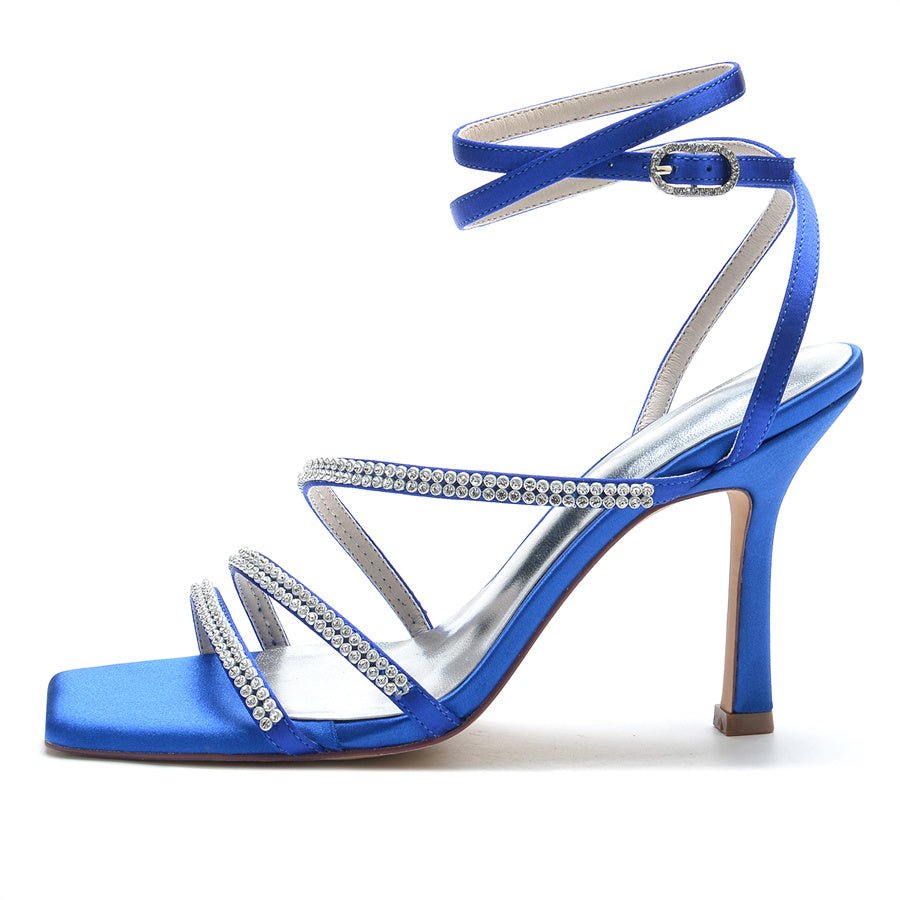 Women's Wedding Shoes Opened Toe High Heel Unique Design Bridal Shoes with Crystal