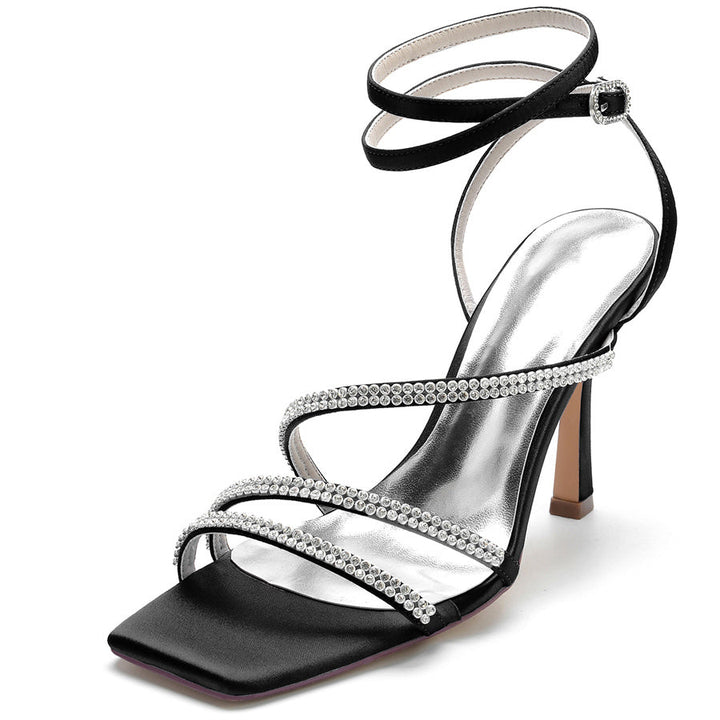 Women's Wedding Shoes Opened Toe High Heel Unique Design Bridal Shoes with Crystal