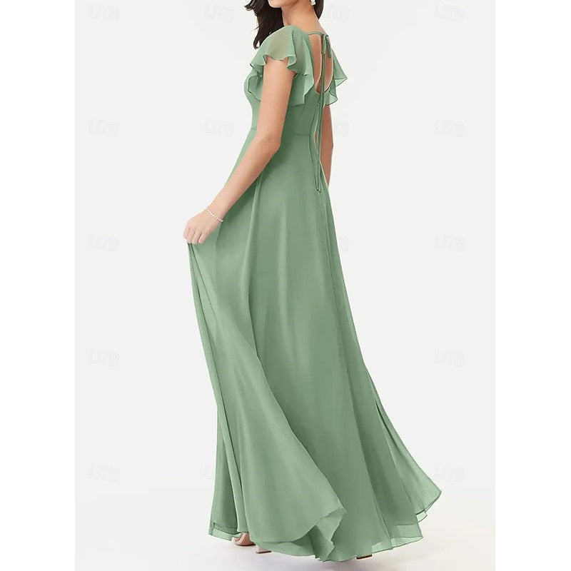 A-Line/Princess Square Neck Bridesmaid Dresses Wedding Guest Dresses