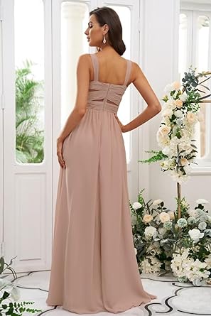 A-Line/Princess Spaghetti Straps Sleeveless Floor-Length Bridesmaid Dresses