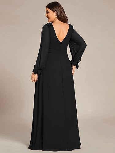 A Line/Princess Long Sleeves Floor-Length V Neck Bridesmaid Dresses