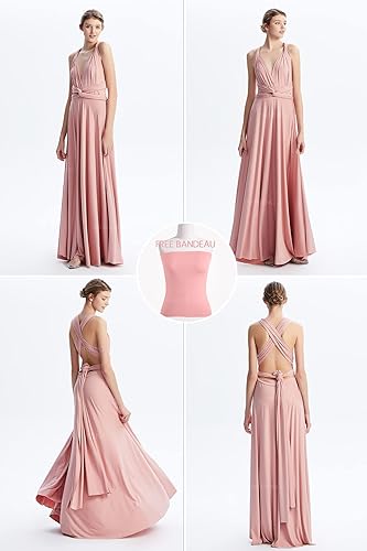 A Line/Princess Sleeveless Floor-Length Convertible Multi-way Bridesmaid Dresses