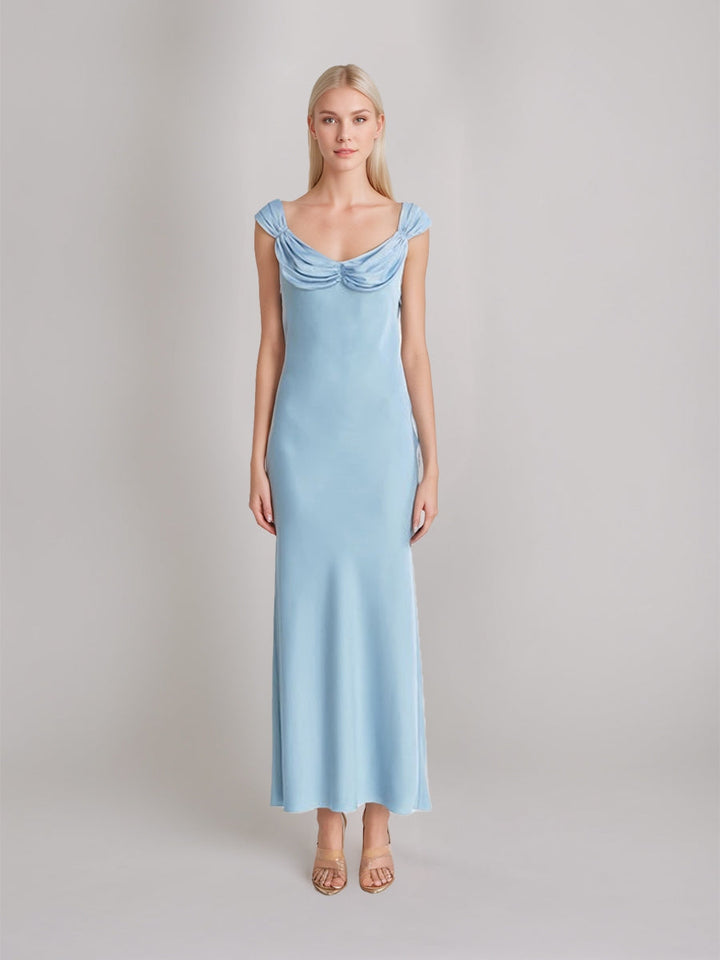 Trumpet/Mermaid Scoop Ruched Ankle-Length Vintage Prom Dresses with Lace-Up & Opened Back