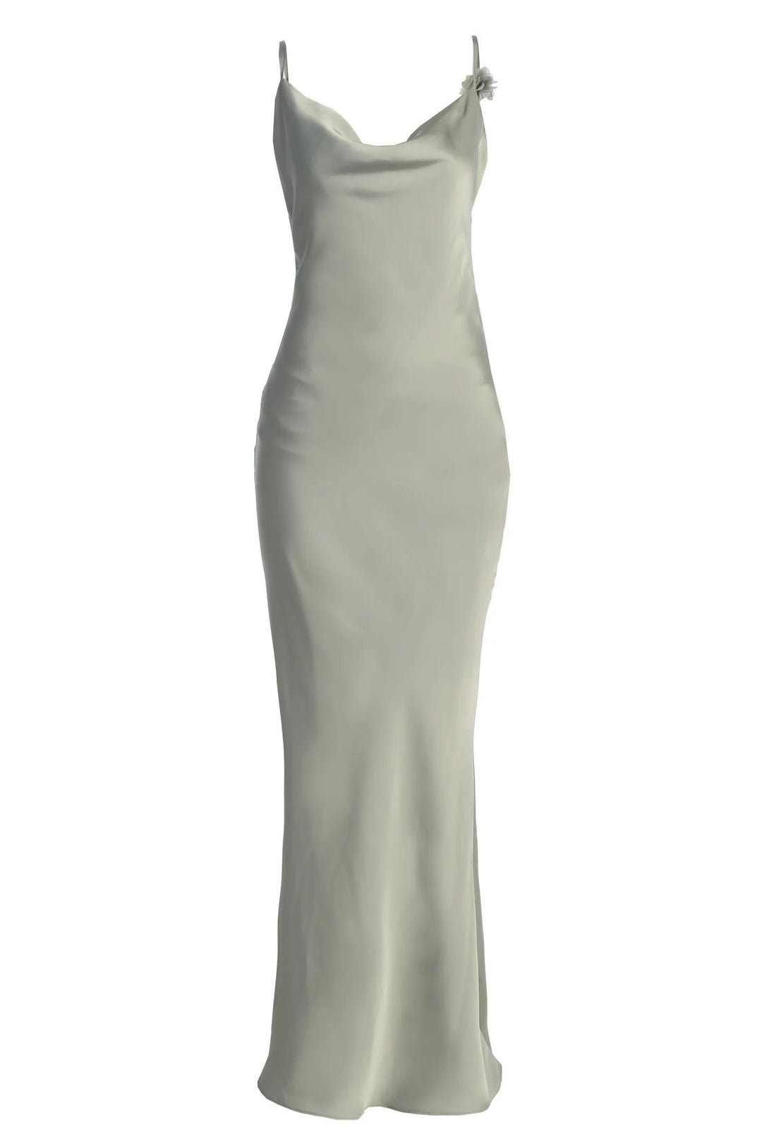 Sheath/Column Spaghetti Straps Cowl Neck Backless Floor-Length Floral Bridesmaid Dresses
