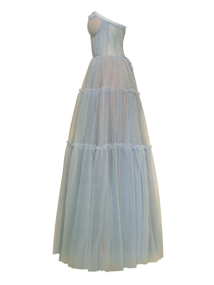 A-Line/Princess Strapless Sleeveless Floor-Length Pleated Bridesmaid Dresses with Lace-Up