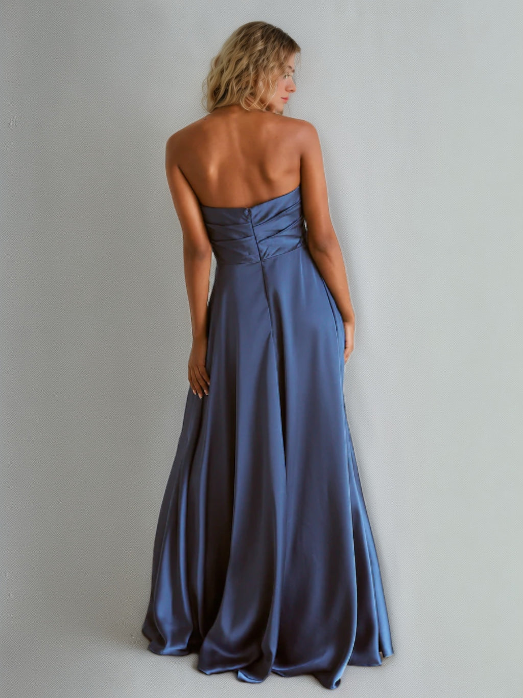 A-Line/Princess Sweetheart Sleeveless Ruched Floor-Length Backless Pleated Bridesmaid Dresses