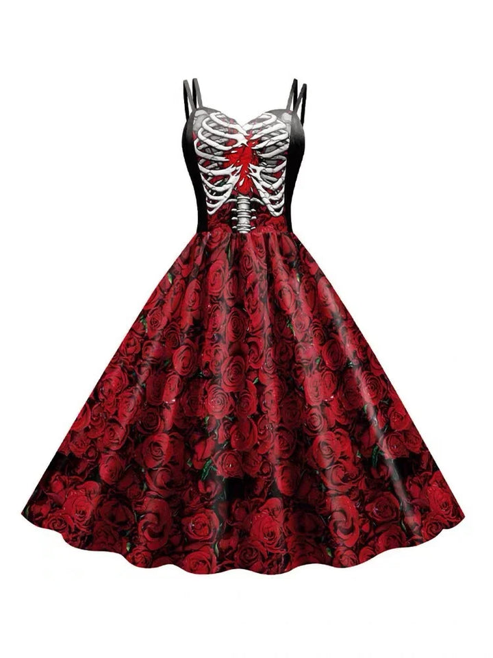 A-Line/Princess Sweetheart Sleeveless Tea-Length Halloween Performance Costumes Dress