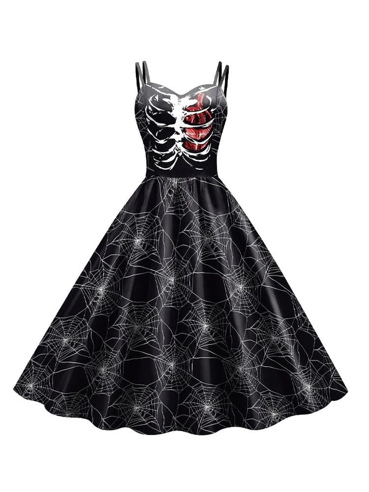 A-Line/Princess Sweetheart Sleeveless Tea-Length Halloween Performance Costumes Dress