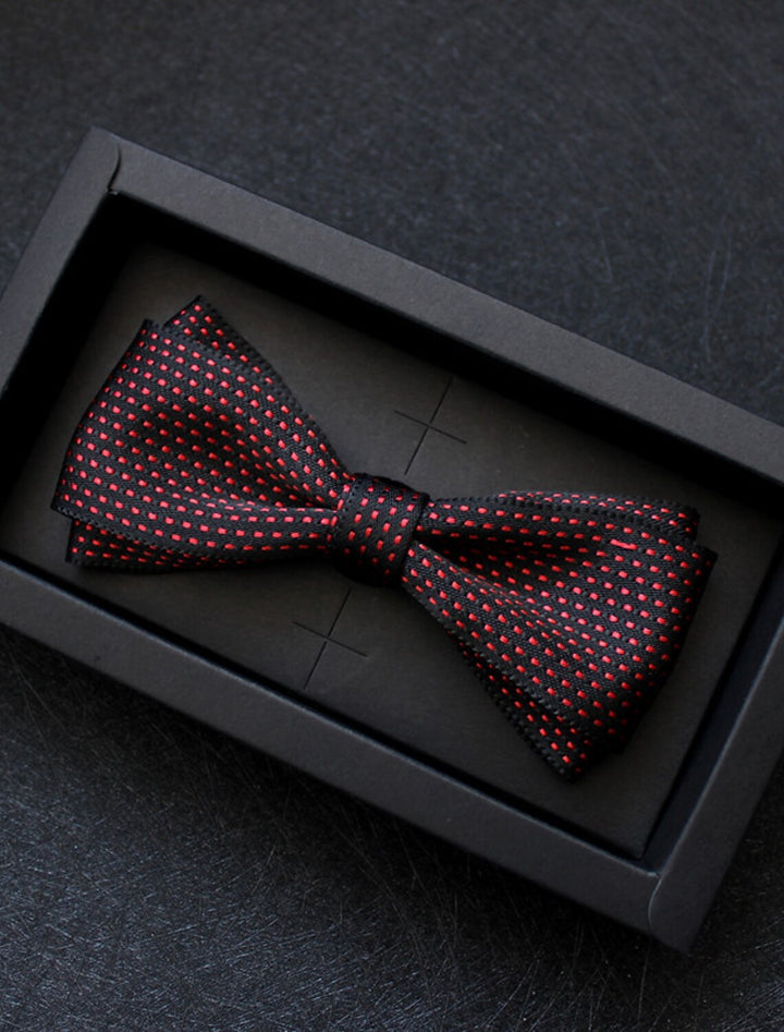 Men's Basic Bow Tie Silver Black Red
