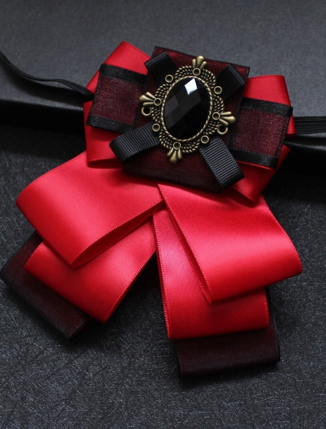 Men's Bow Tie Solid colour Black Yellow Red with Rhinestone