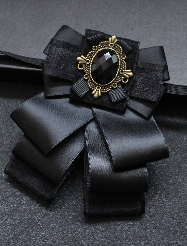 Men's Bow Tie Solid colour Black Yellow Red with Rhinestone