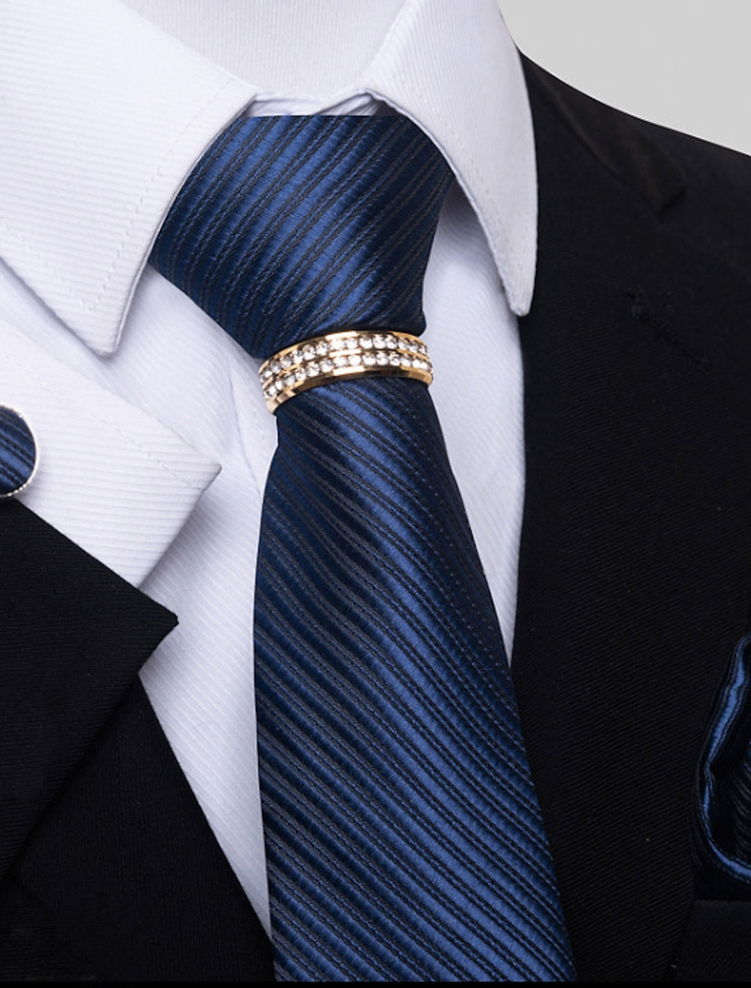 Men's Basic Ties Solid colour Light Yellow White Dark Red with Rhinestone