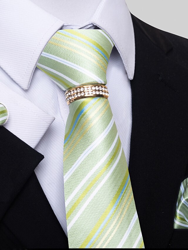 Men's Basic Ties Solid colour Light Yellow White Dark Red with Rhinestone