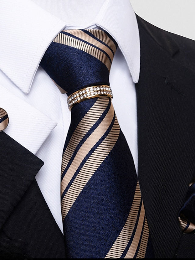Men's Basic Ties Solid colour Light Yellow White Dark Red with Rhinestone