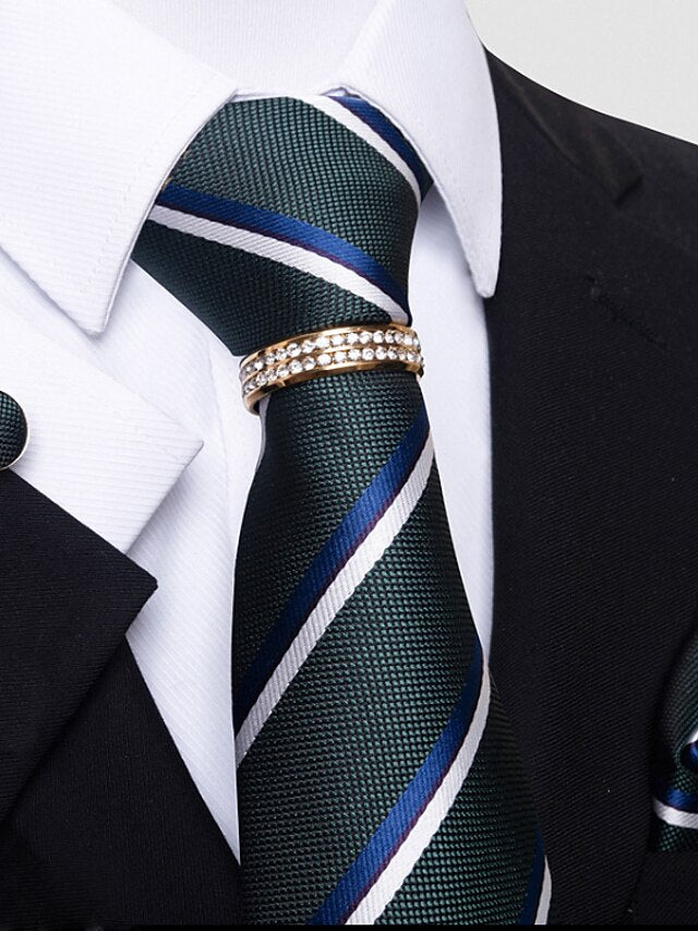 Men's Basic Ties Solid colour Light Yellow White Dark Red with Rhinestone