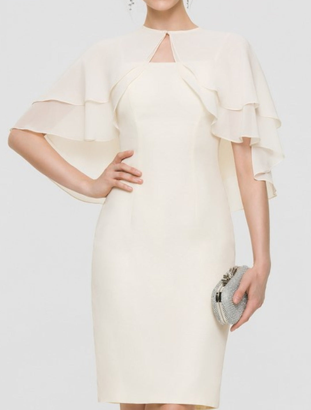 Women's Wedding Guest Sleeveless Chiffon  Bolero Wrap/Shawl with Pure colour