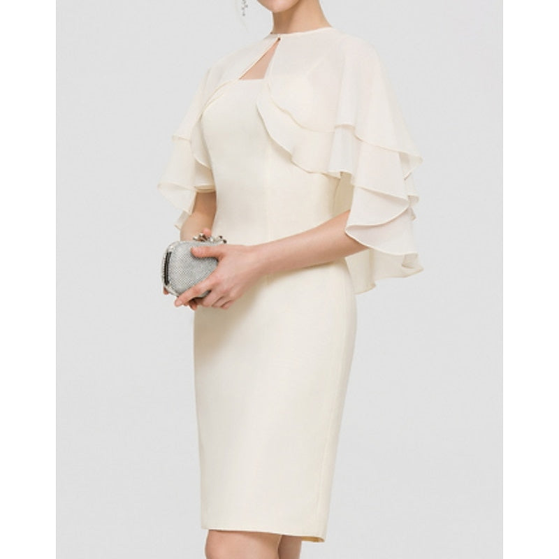 Women's Wedding Guest Sleeveless Chiffon  Bolero Wrap/Shawl with Pure colour