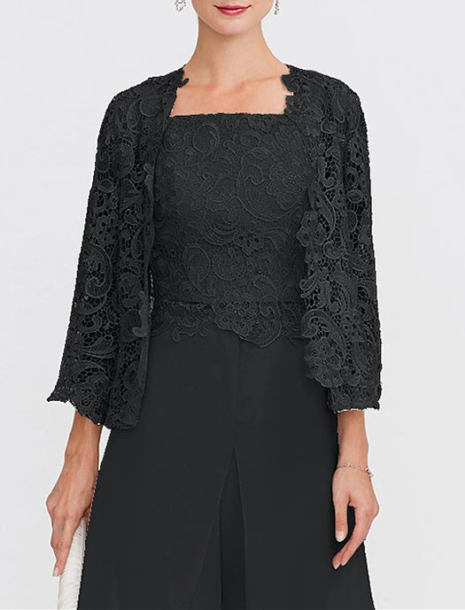 Women's Wedding Guest 3/4 Length Sleeve Floral Lace  Bolero Wrap/Shawl