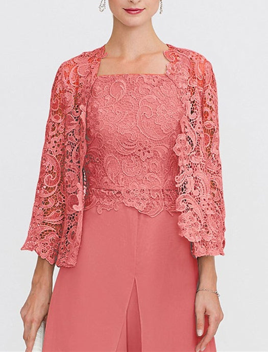 Women's Wedding Guest 3/4 Length Sleeve Floral Lace  Bolero Wrap/Shawl