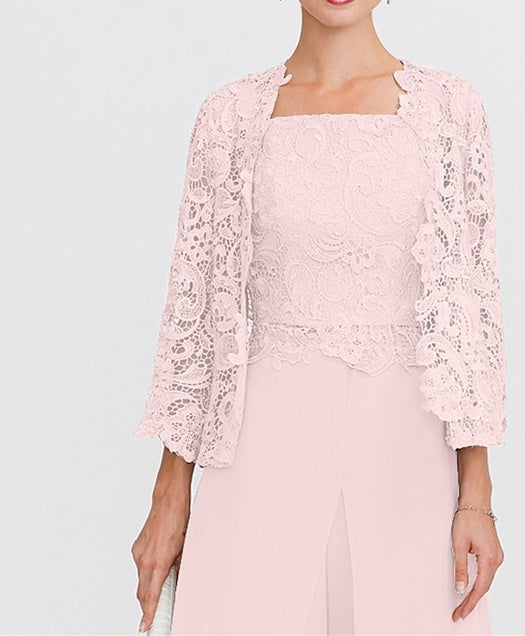 Women's Wedding Guest 3/4 Length Sleeve Floral Lace  Bolero Wrap/Shawl