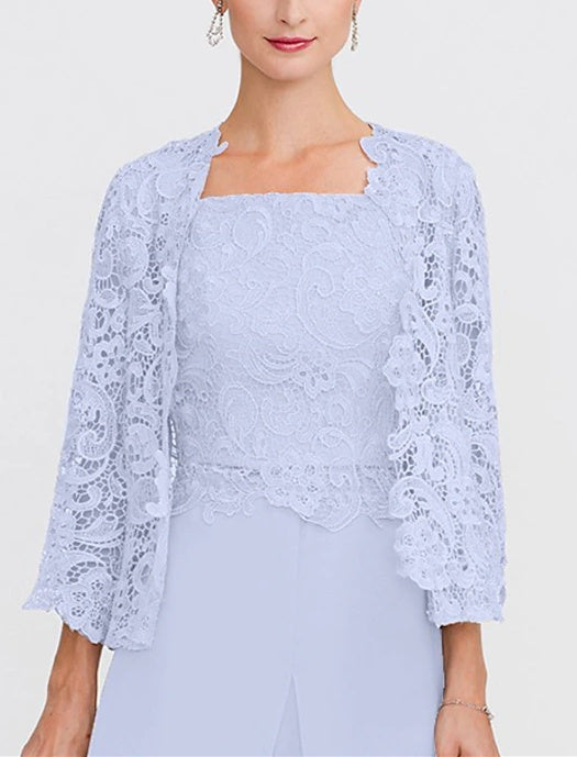 Women's Wedding Guest 3/4 Length Sleeve Floral Lace  Bolero Wrap/Shawl