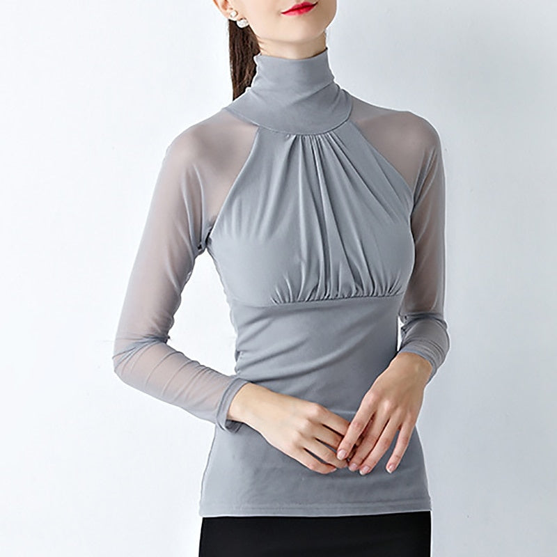 Women's Ballroom Dance Long Sleeves Top for Wedding Guest