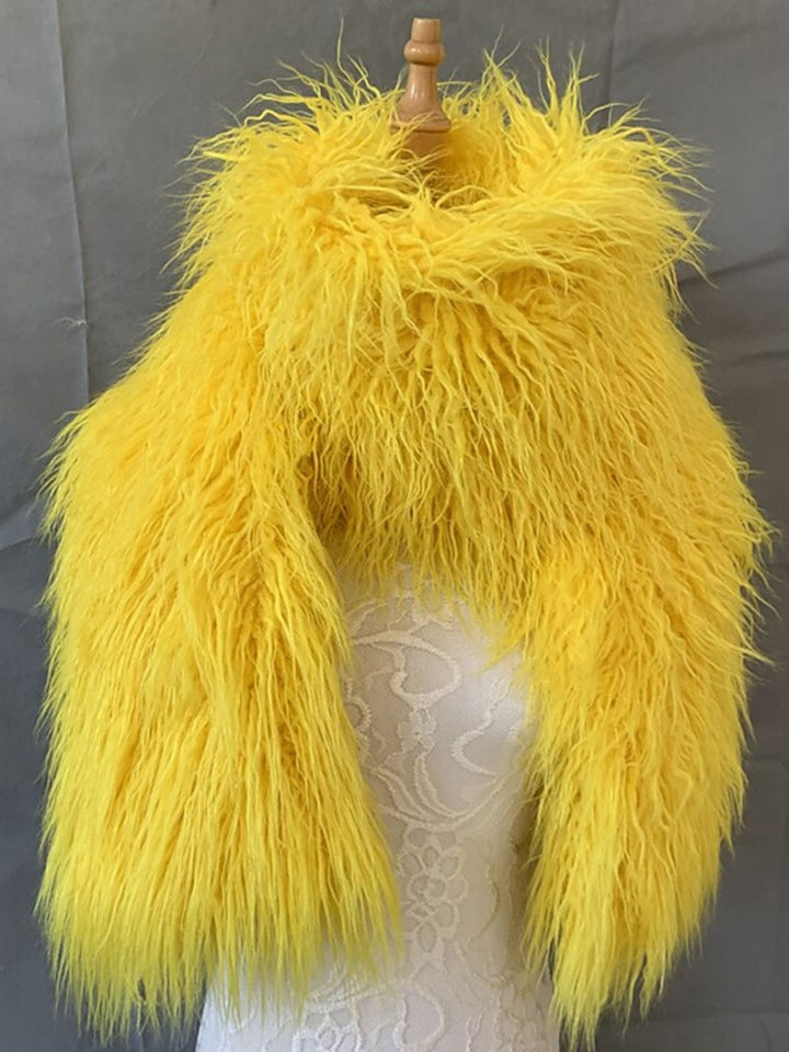 Women's Solid colour Sleeveless Faux Fur Casual Wedding Wrap