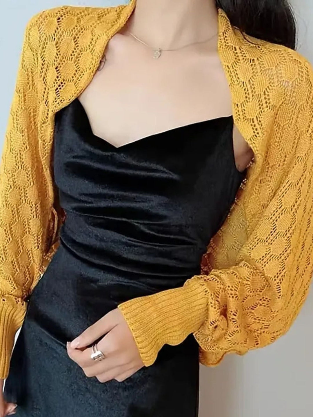 Women's Wrap Luxury Long Sleeve Knitwear with Pure Color