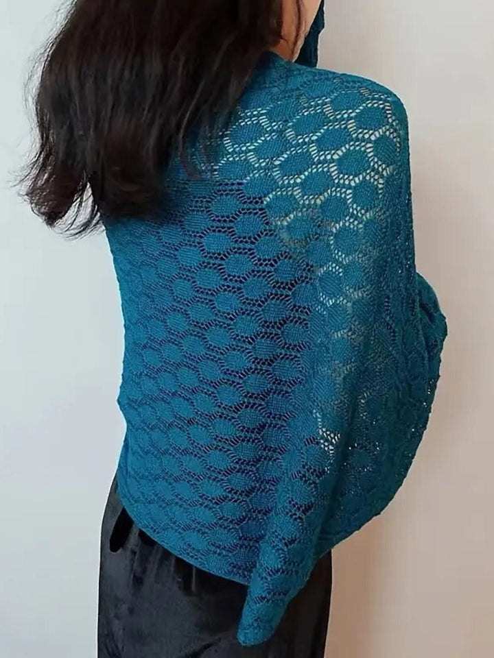 Women's Wrap Luxury Long Sleeve Knitwear with Pure colour