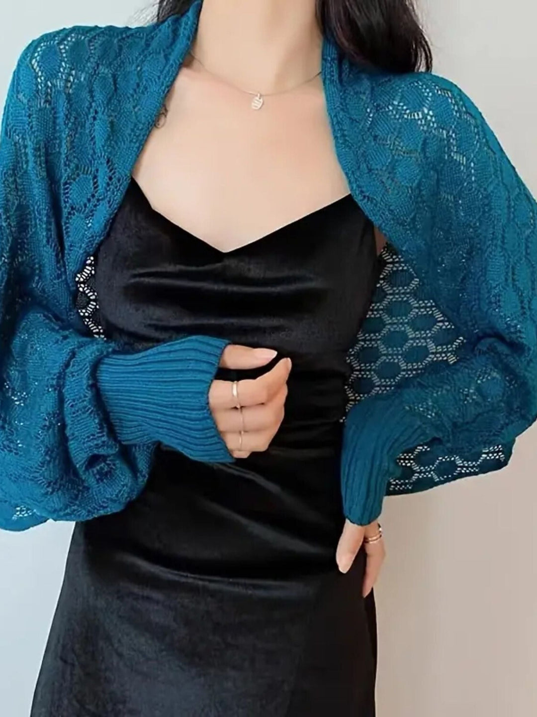 Women's Wrap Luxury Long Sleeve Knitwear with Pure Color