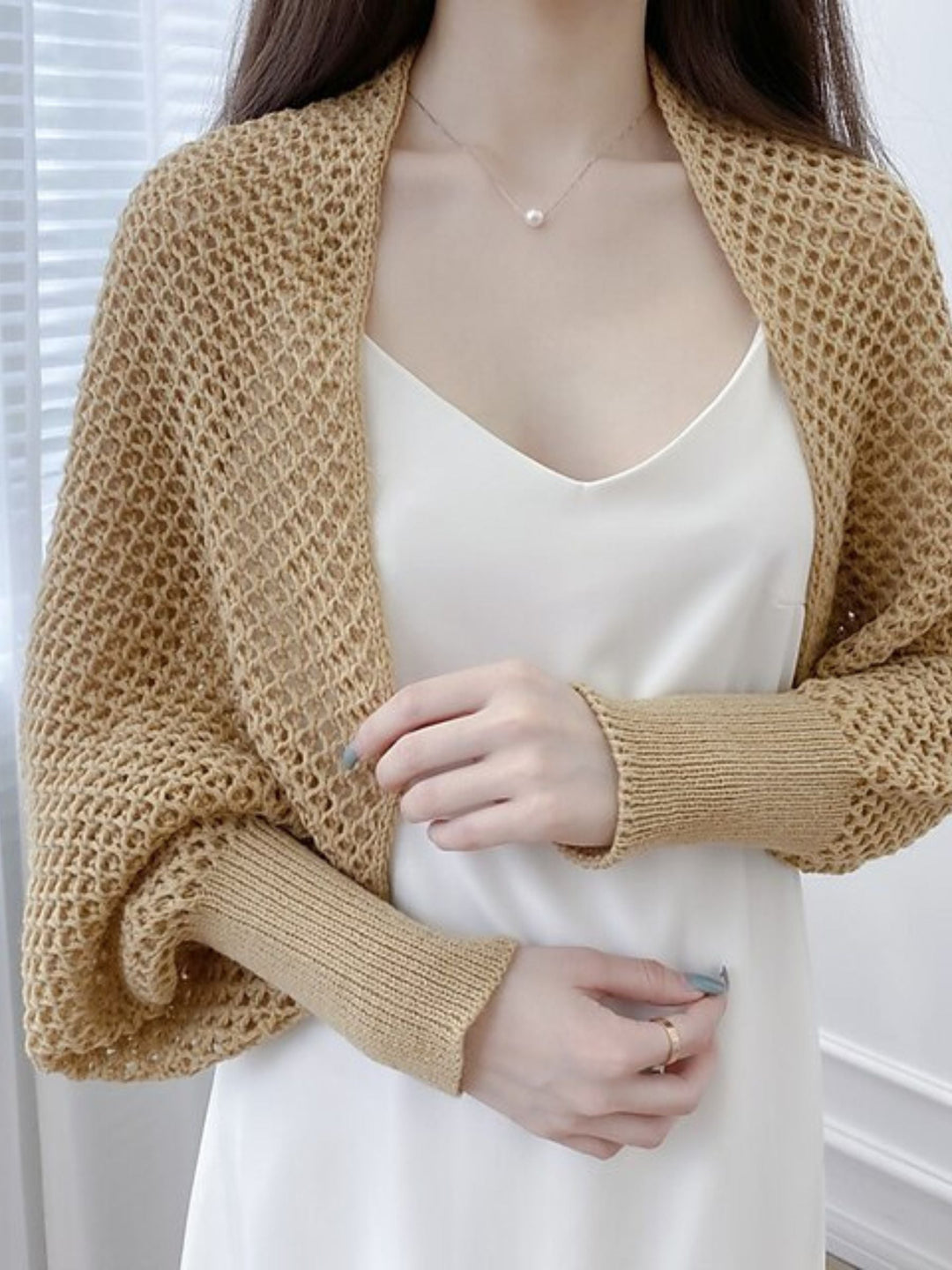 Women's Wrap Bolero Casual Long Sleeves Knitwear with Pure colour