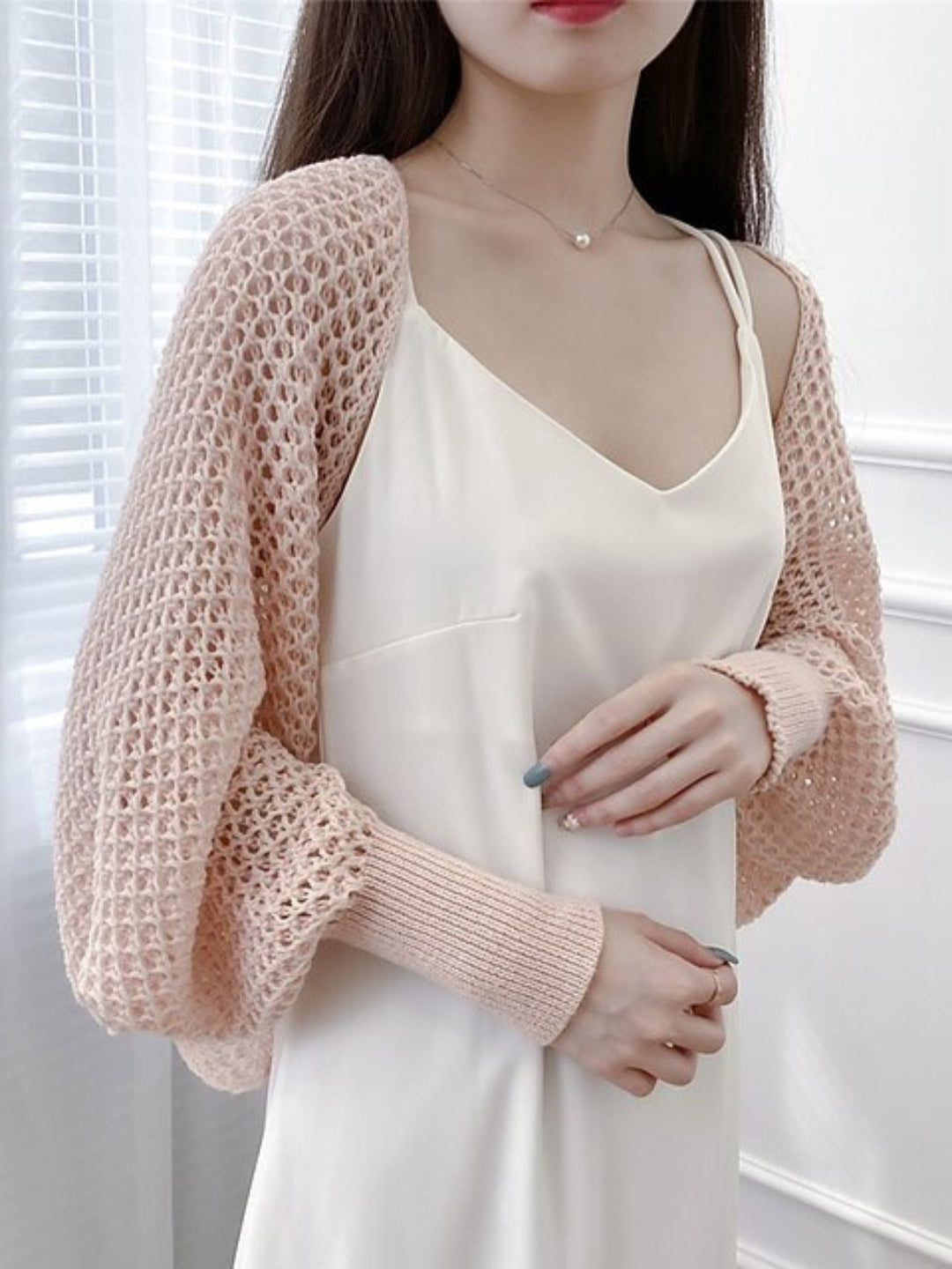 Women's Wrap Bolero Casual Long Sleeves Knitwear with Pure colour
