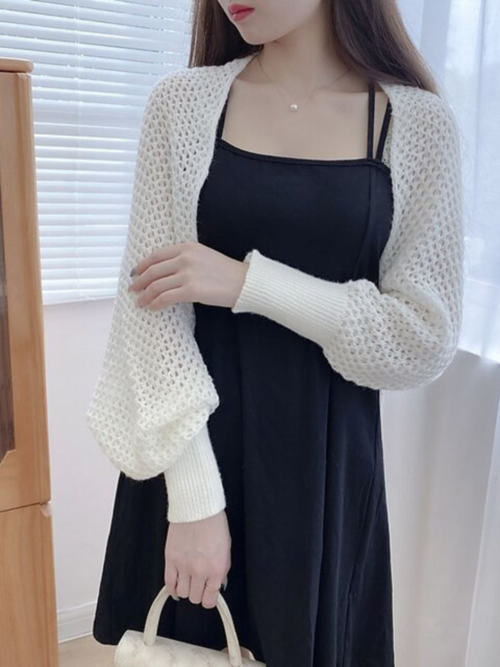 Women's Wrap Bolero Casual Long Sleeves Knitwear with Pure colour