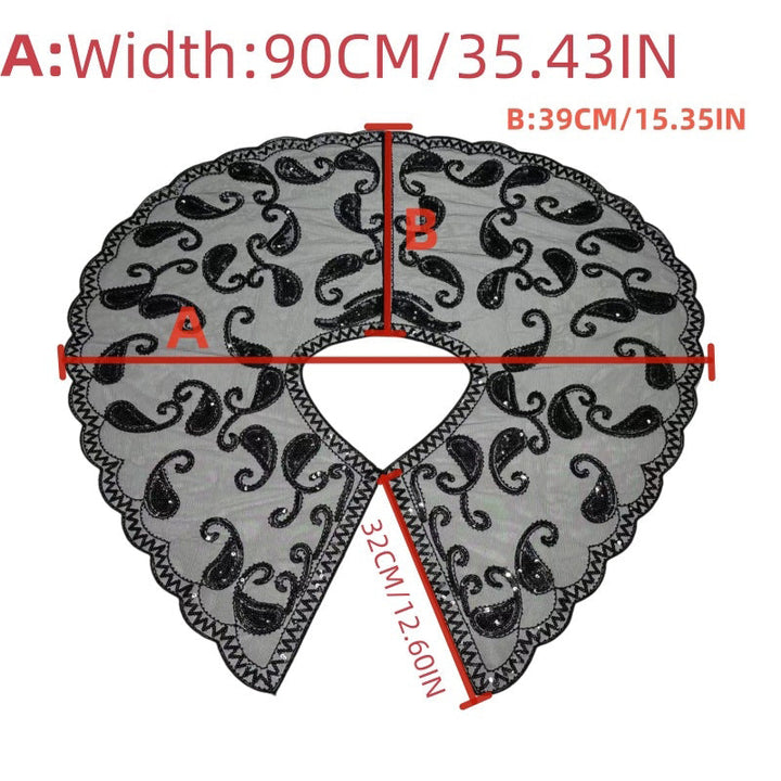 Women's Wrap Cape Vintage Sleeveless Sequind Solid colour Wraps with Beadings