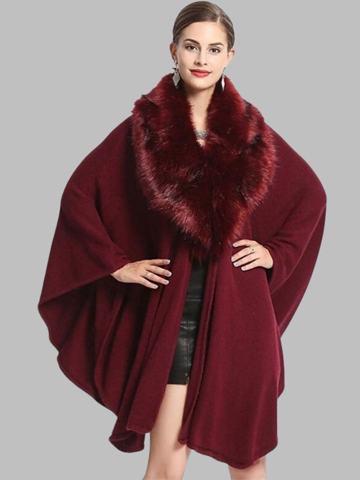 Women's Faux Solid coloured Winter Wedding Party Cape Warm Wrap/Shawls