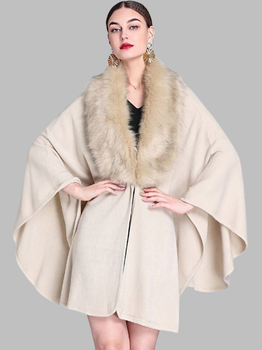 Women's Faux Solid coloured Winter Wedding Party Cape Warm Wrap/Shawls