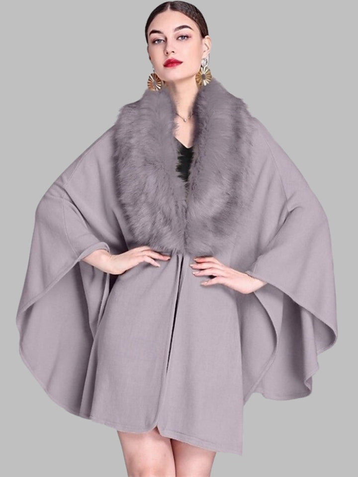 Women's Faux Solid coloured Winter Wedding Party Cape Warm Wrap/Shawls
