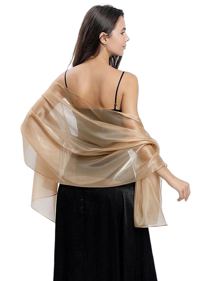 Women's Sheer Pure colour Silk Soft Wedding Formal Shawl