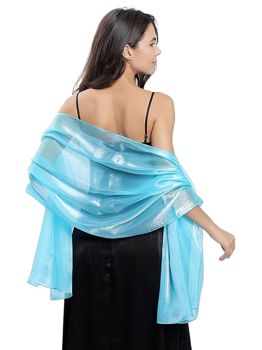 Women's Sheer Pure colour Silk Soft Wedding Formal Shawl