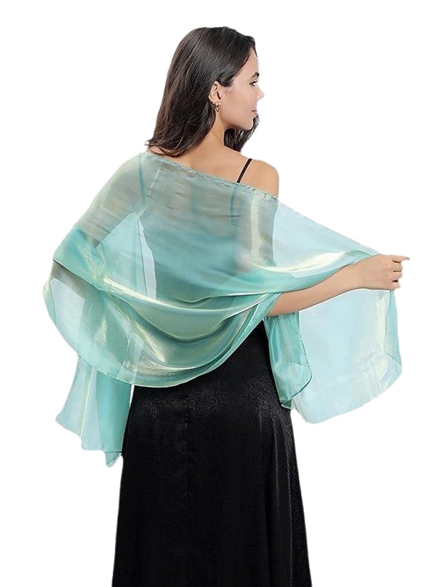 Women's Sheer Pure colour Silk Soft Wedding Formal Shawl