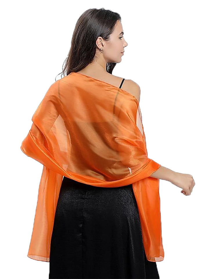 Women's Sheer Pure colour Silk Soft Wedding Formal Shawl