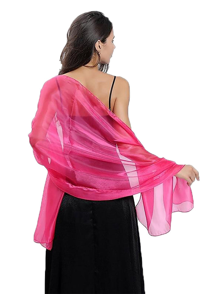 Women's Sheer Pure colour Silk Soft Wedding Formal Shawl