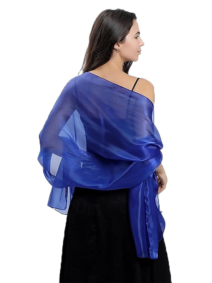 Women's Sheer Pure colour Silk Soft Wedding Formal Shawl