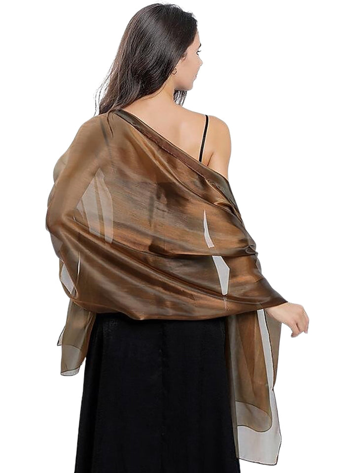 Women's Sheer Pure colour Silk Soft Wedding Formal Shawl