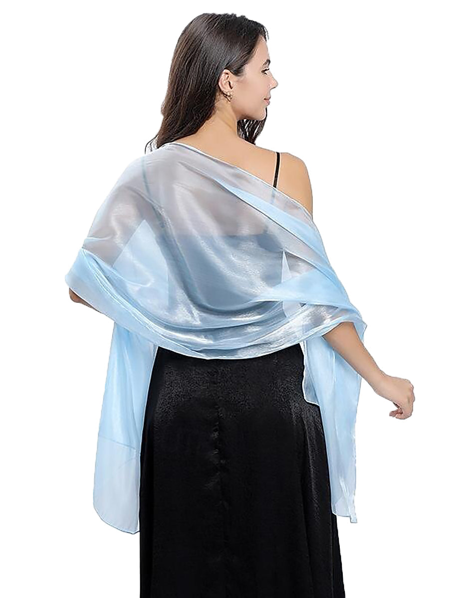 Women's Sheer Pure colour Silk Soft Wedding Formal Shawl