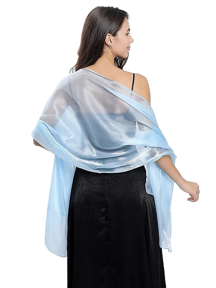 Women's Sheer Pure colour Silk Soft Wedding Formal Shawl