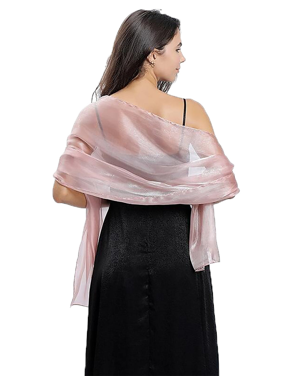 Women's Sheer Pure colour Silk Soft Wedding Formal Shawl