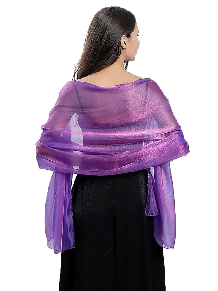 Women's Sheer Pure colour Silk Soft Wedding Formal Shawl
